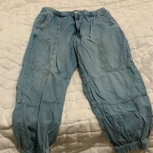 We The Free Sky Blue Denim Joggers